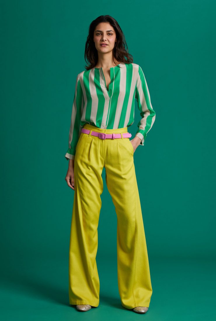 camicia-seta-a-righe-verdi-
