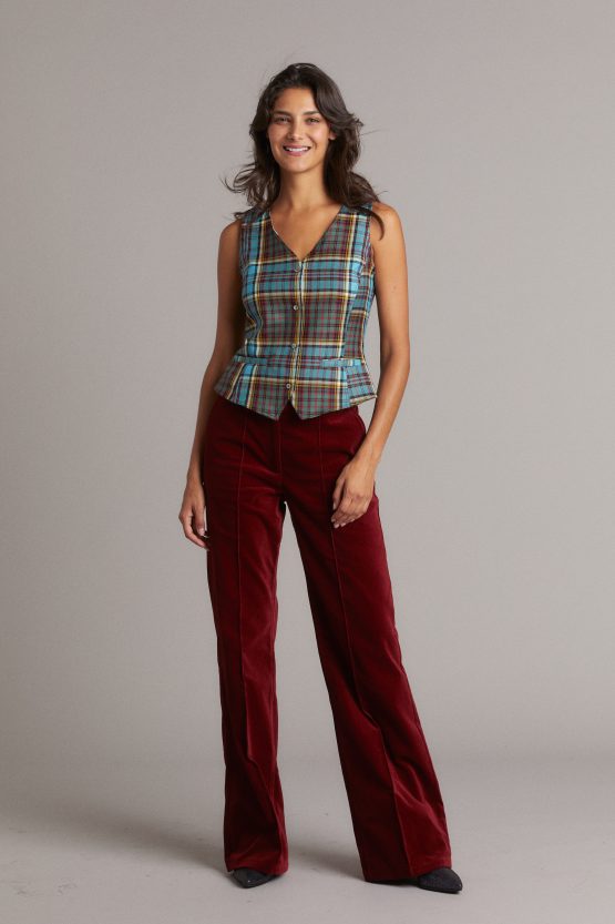 waistcaot tartan chic wool gilet