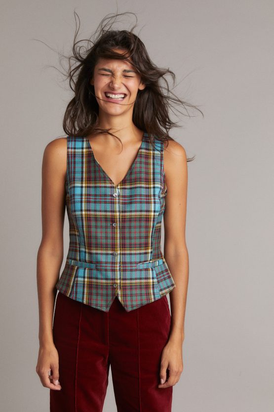 gilet vest tartan waistcoat