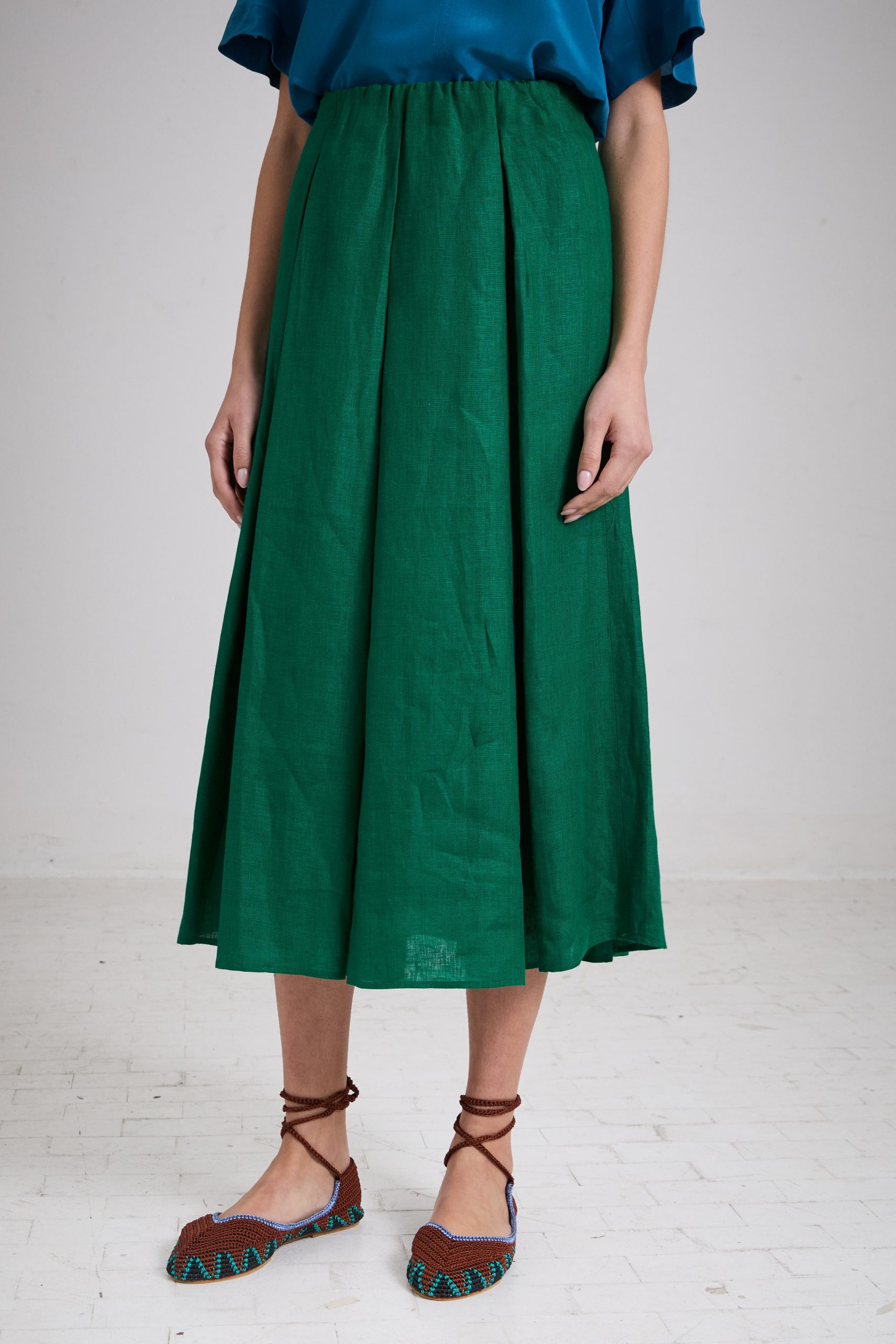 gonna_in_lino_verde_brillante